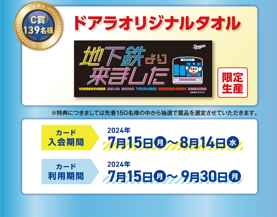 期間中にご入会かつ5,000円(税込)以上の利用で　C賞139名様